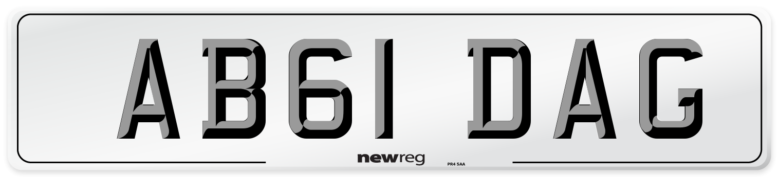 AB61 DAG Number Plate from New Reg